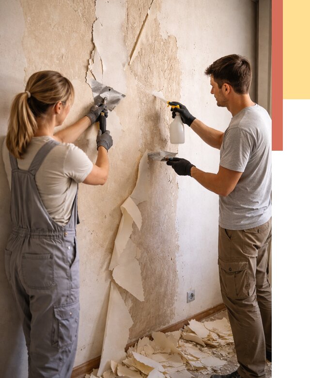 Снятие старых обоев в Ейске от 5411 руб. под ключ недорого | ОТДЕЛОЧНИК-Еск