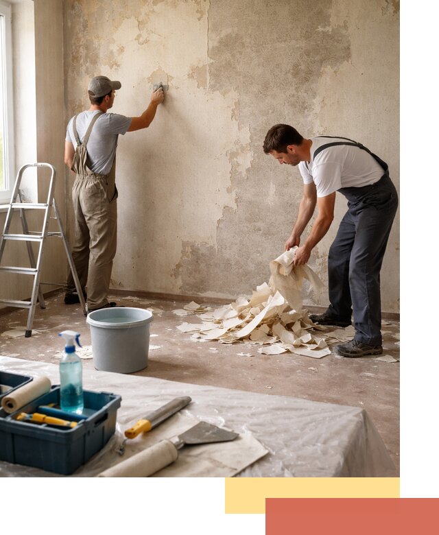 Снятие старых обоев в Ейске быстро и качественно