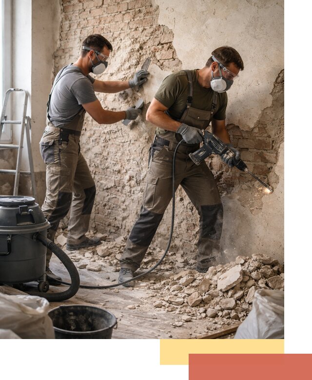 Демонтаж штукатурки со стен в Ейске быстро и аккуратно