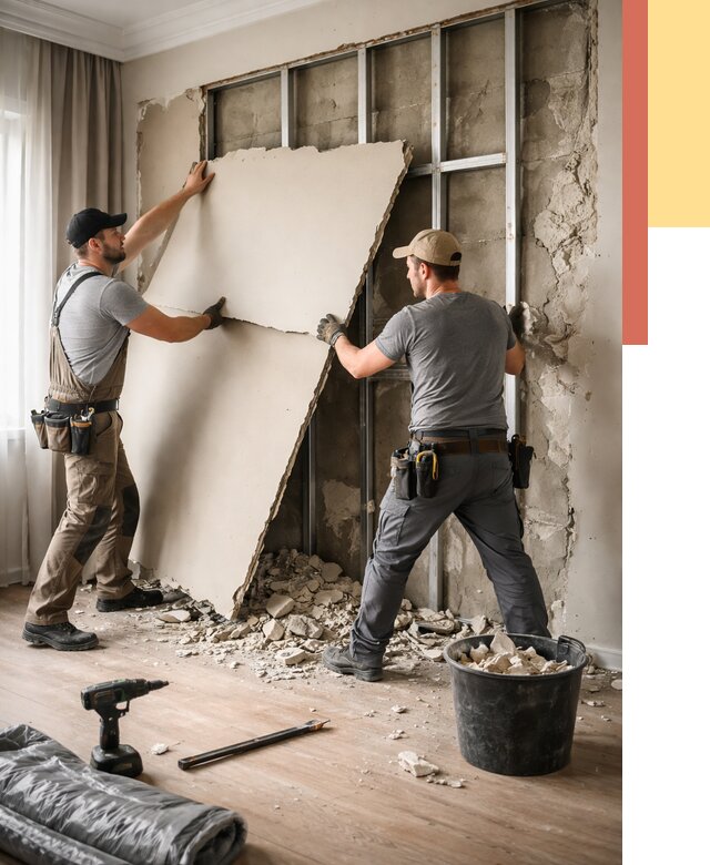 Демонтаж гипсокартона со стен в Ейске от 361 руб. — услуги демонтажа | ОТДЕЛОЧНИК-Еск