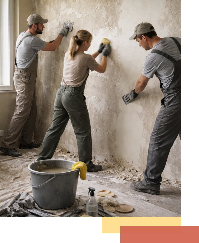 Очистка стен от клея и грунтовки в Ейске качественно и быстро