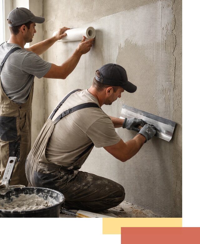 Армирование стен стеклосеткой в Ейске для прочной отделки