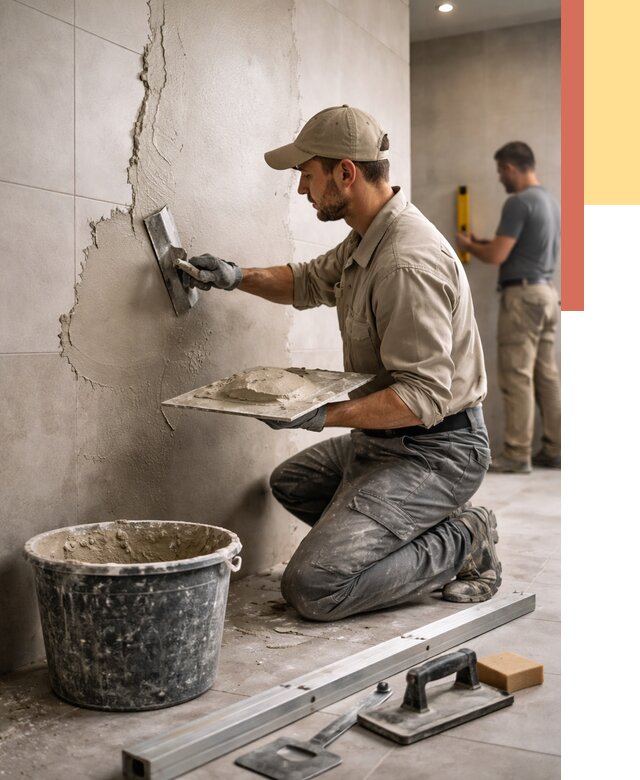 Штукатурка стен в ванной в Ейске от 4638 руб./м² — выравнивание под ключ | ОТДЕЛОЧНИК-Еск