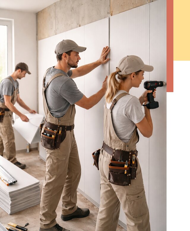 Монтаж ПВХ панелей на стены в Ейске от 464 руб/м2 — быстро и недорого | ОТДЕЛОЧНИК-Еск