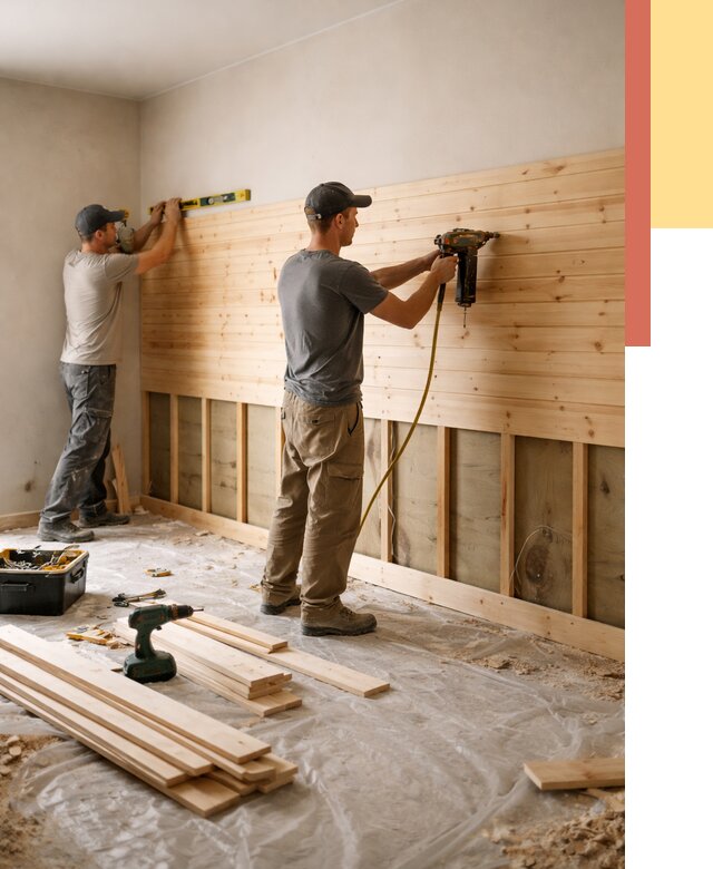 Монтаж деревянной вагонки на стены в Ейске от 7730 руб. | Услуги монтажа вагонки | ОТДЕЛОЧНИК-Еск