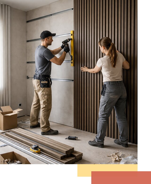 Монтаж реечных панелей на стены в Ейске