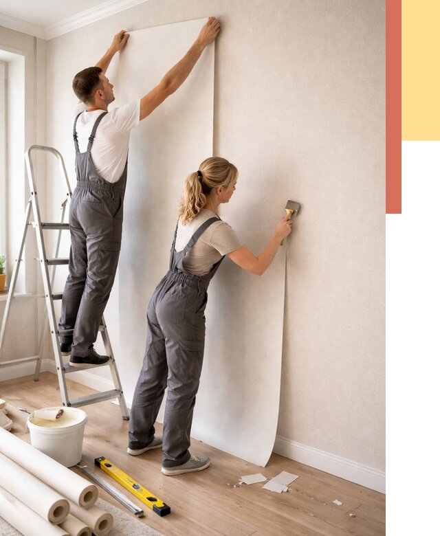 Поклейка флизелиновых обоев в Ейске от 6184 руб. | Быстро и недорого — ОТДЕЛОЧНИК-Еск