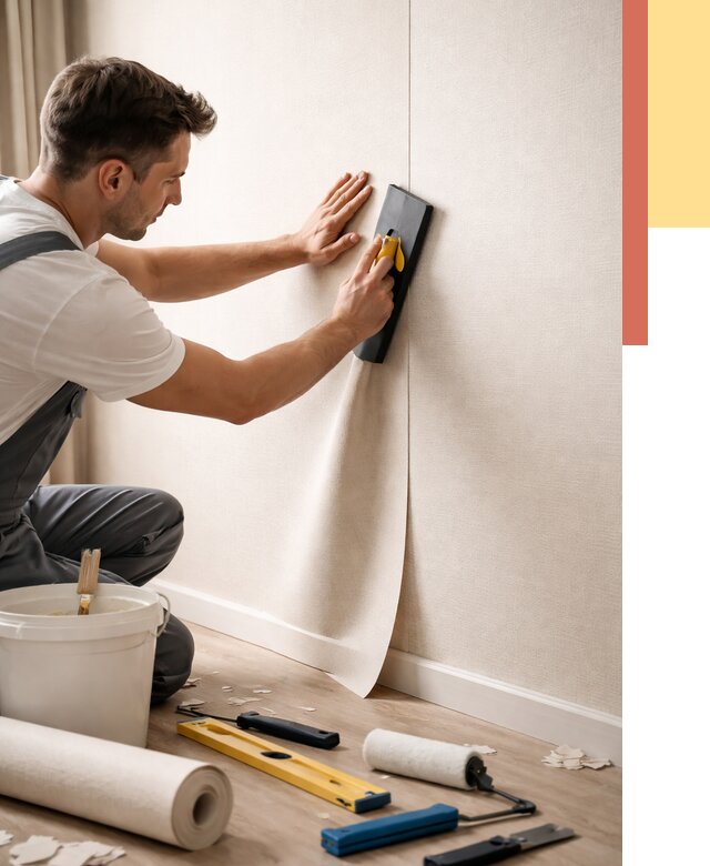 Поклейка виниловых обоев в Ейске от 4638 руб. | Быстро и недорого — ОТДЕЛОЧНИК-Еск