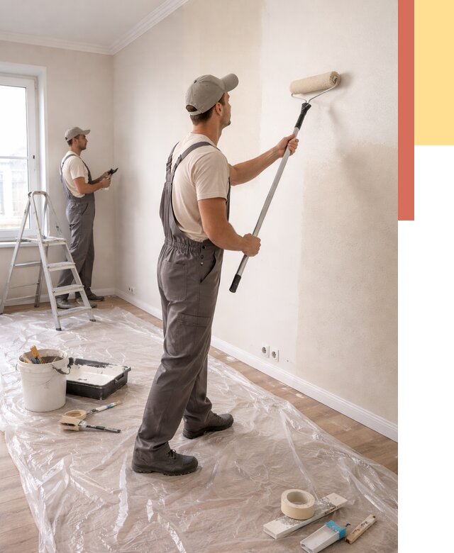 Покраска стен акриловой краской в Ейске от 3607 руб./м² — быстро и недорого | ОТДЕЛОЧНИК-Еск