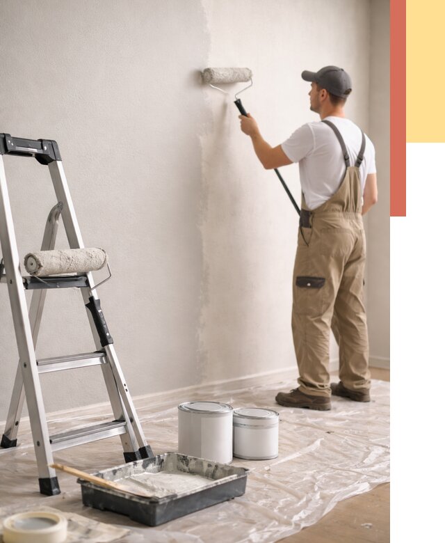 Покраска стен латексной краской в Ейске от 4638 руб. за м2 | ОТДЕЛОЧНИК-Еск