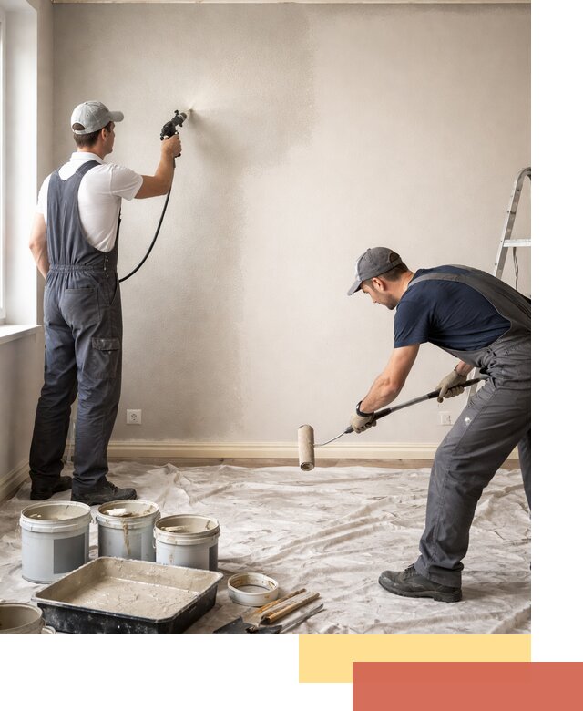 Покраска стен моющейся краской и защита поверхностей в Ейске