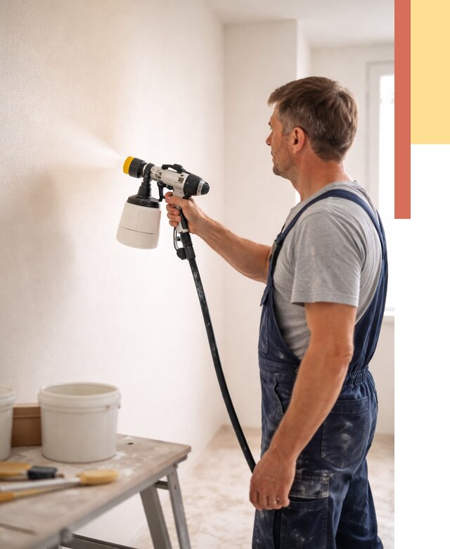 Покраска стен краскопультом в Ейске от 7730 руб. — механизированная покраска | ОТДЕЛОЧНИК-Еск