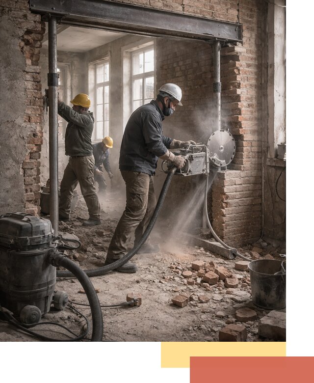 Прорезка проема в стене под дверной или оконный проем в Ейске