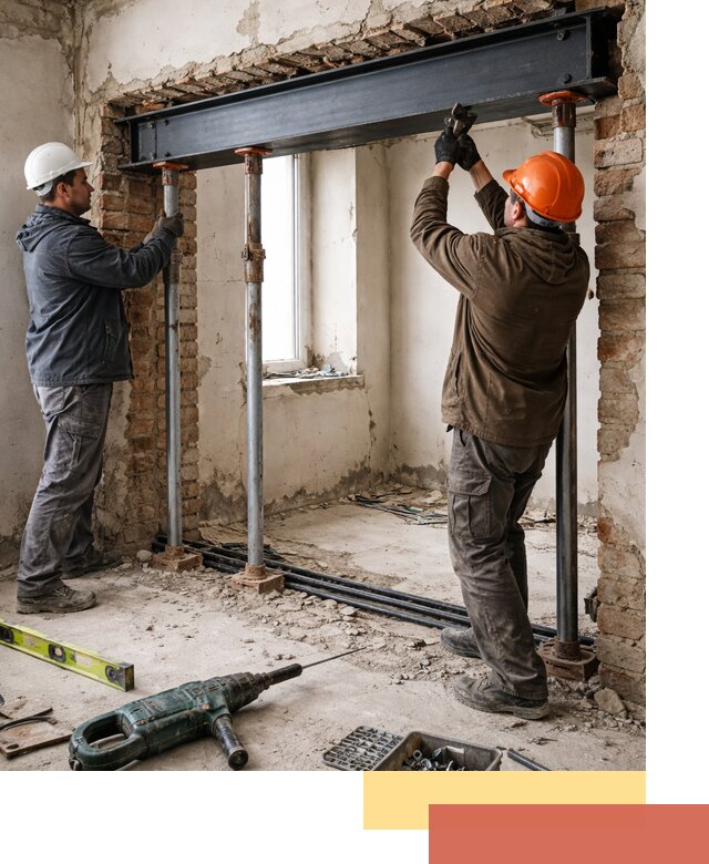 Усиление проема в стене в Ейске для расширения и безопасности