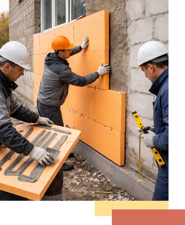 Утепление фасада пеноплексом под ключ в Ейске