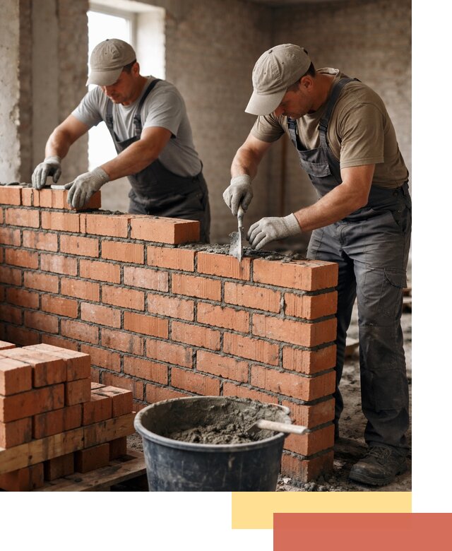 Кладка кирпичных перегородок под ключ в Ейске