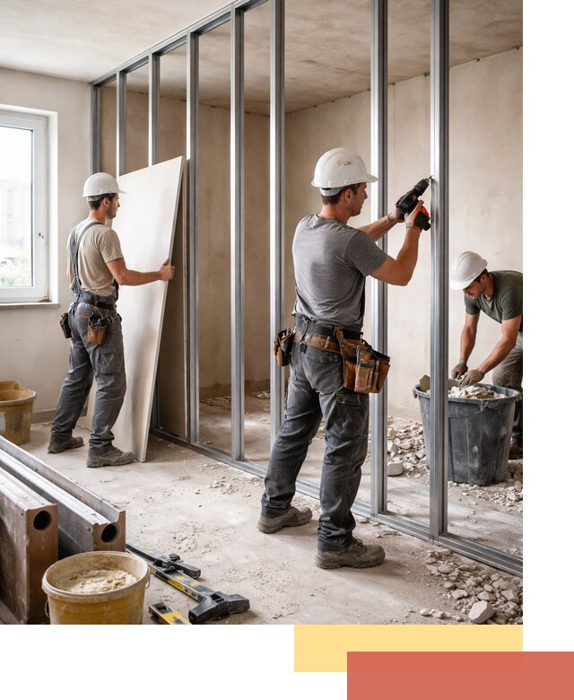 Перенос гипсокартонной перегородки в Ейске профессионально и быстро