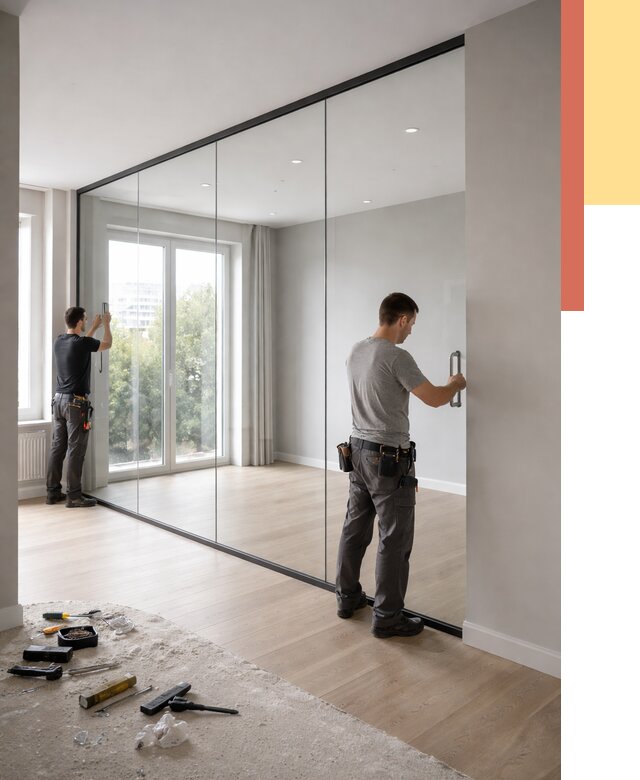 Изготовление стеклянных перегородок в Ейске от 12728 руб. под ключ | ОТДЕЛОЧНИК-Еск