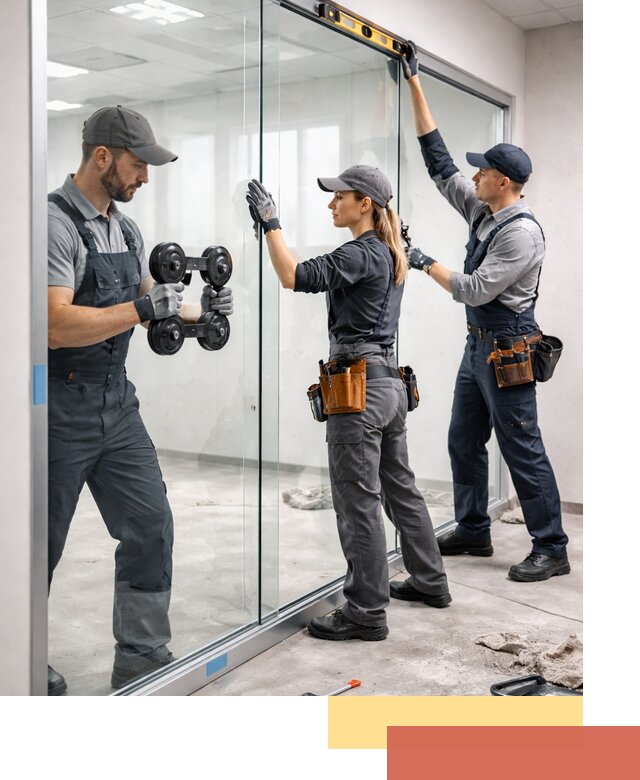 Профессиональный монтаж стеклянных перегородок в Ейске