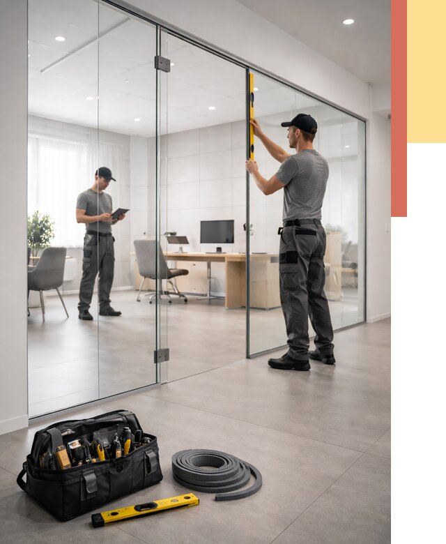 Цельностеклянные перегородки под ключ в Ейске от 9791 руб. — монтаж и цены | ОТДЕЛОЧНИК-Еск