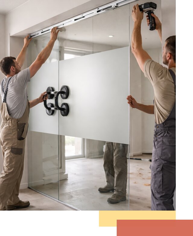 Матовые стеклянные перегородки под ключ в Ейске