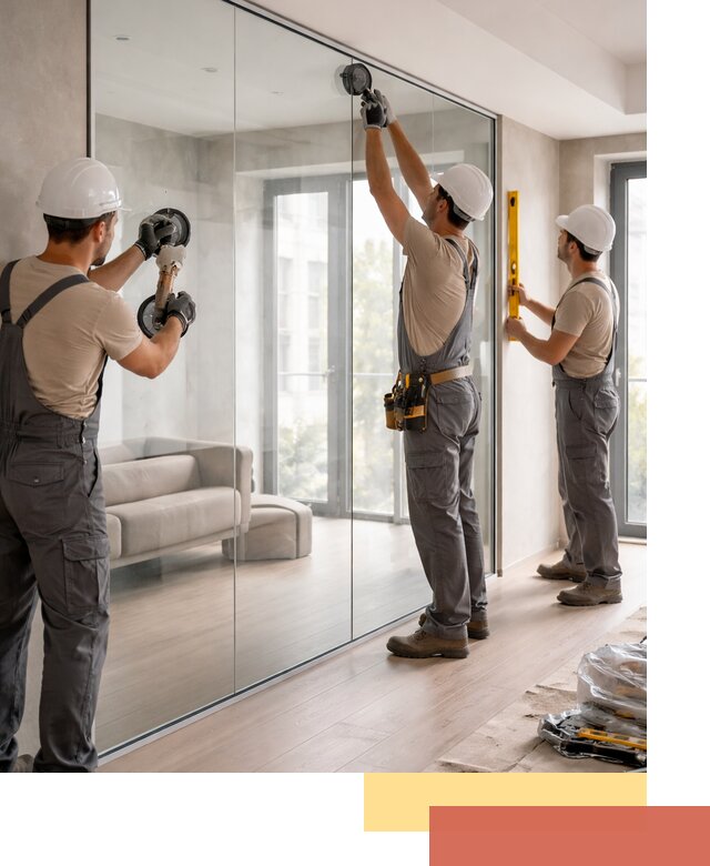 Перегородки из закаленного стекла в Ейске для офисов и квартир