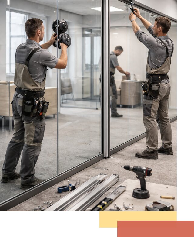 Стеклянные офисные перегородки под ключ в Ейске