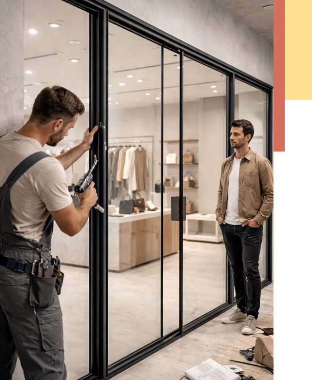 Стеклянные перегородки для магазинов в Ейске от 8451 руб. под ключ | ОТДЕЛОЧНИК-Еск