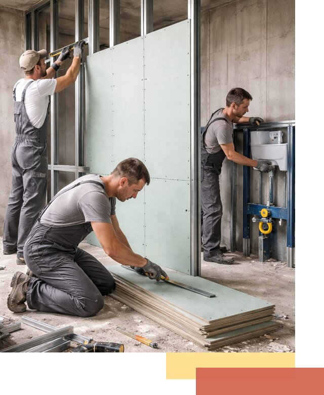 Монтаж и ремонт сантехнических перегородок в Ейске