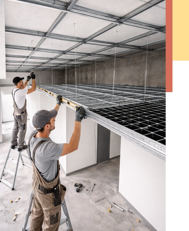 Монтаж потолка грильято в Ейске от 464 руб./м² — быстрая сборка под ключ | ОТДЕЛОЧНИК-Еск