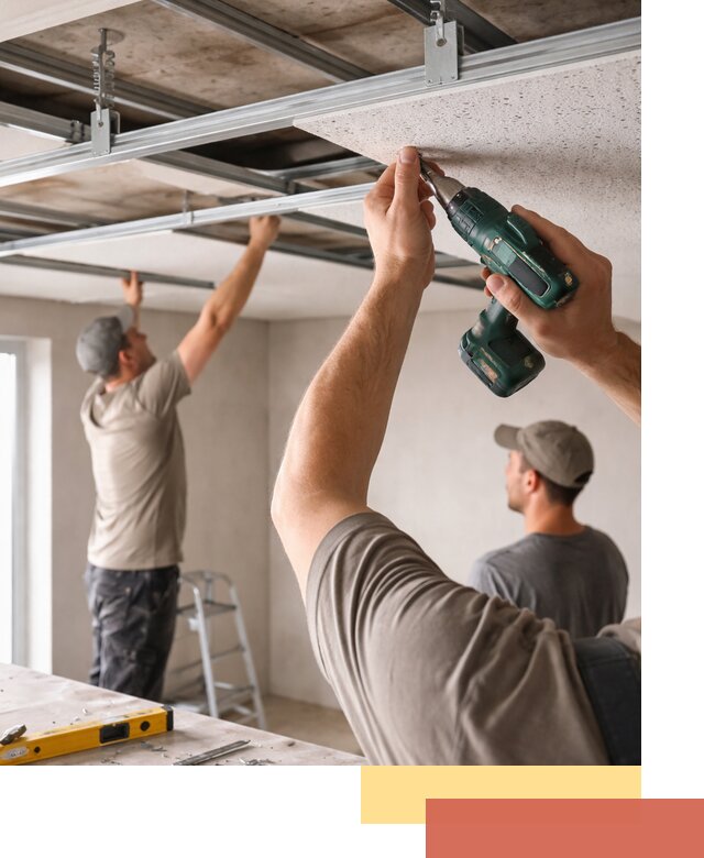 Монтаж акустического потолка в Ейске под ключ