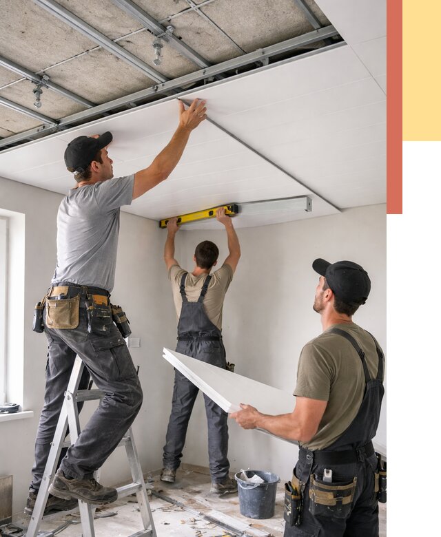 Монтаж потолка из ПВХ панелей в Ейске от 3607 руб./м2 — быстро и недорого | ОТДЕЛОЧНИК-Еск