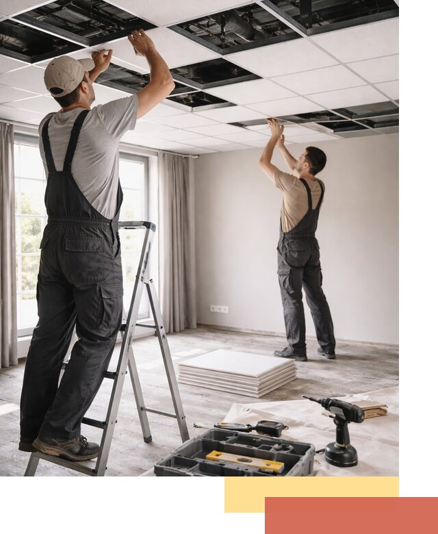 Замена плит подвесного потолка в Ейске быстро и качественно