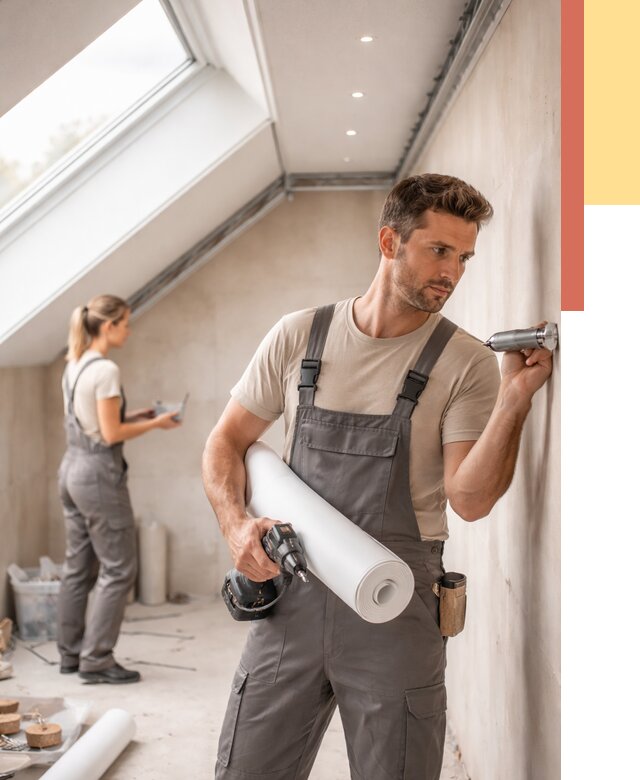 Монтаж натяжного потолка на мансарде в Ейске от 3607 руб. | ОТДЕЛОЧНИК-Еск