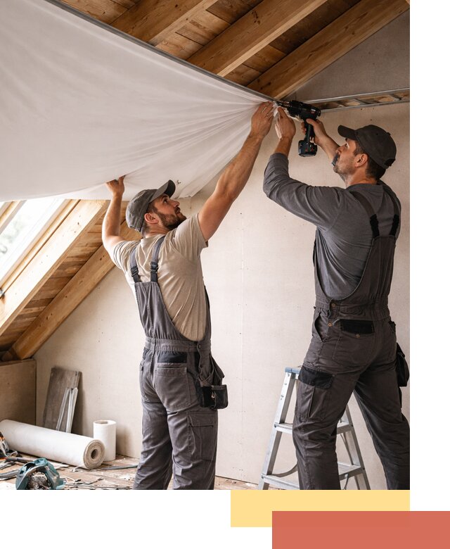 Монтаж натяжного потолка в мансарде в Ейске