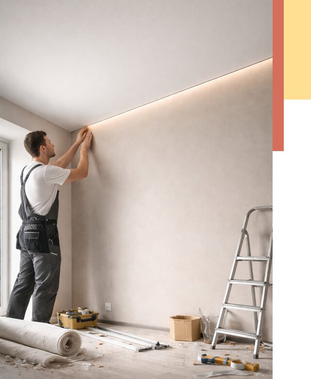 Теневые натяжные потолки в Ейске от 8451 руб. под ключ | ОТДЕЛОЧНИК-Еск