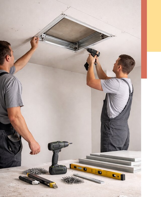 Установка люка в потолок ГКЛ в Ейске от 2577 руб. под ключ | ОТДЕЛОЧНИК-Еск