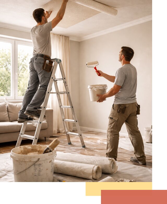 Поклейка обоев на потолок в Ейске — качественно и быстро