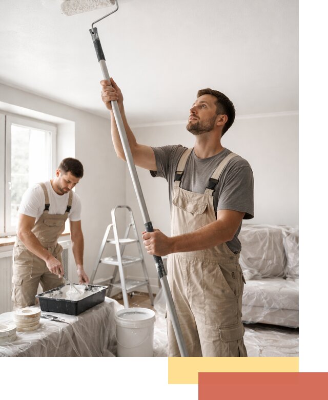 Покраска потолка водоэмульсионной краской в Ейске