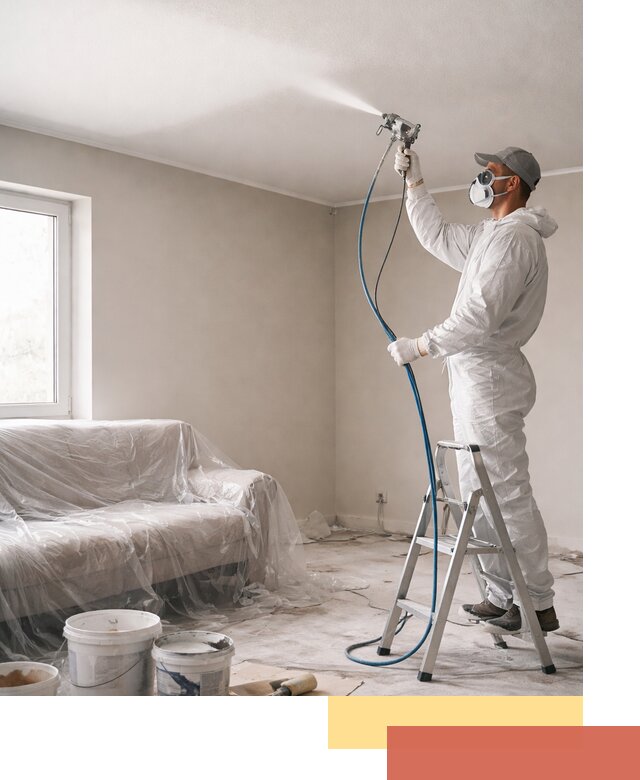 Покраска потолка краскопультом в Ейске быстро и качественно