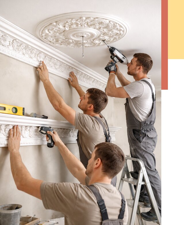 Монтаж лепнины на потолок в Ейске от 3298 руб. быстро и недорого | ОТДЕЛОЧНИК-Еск